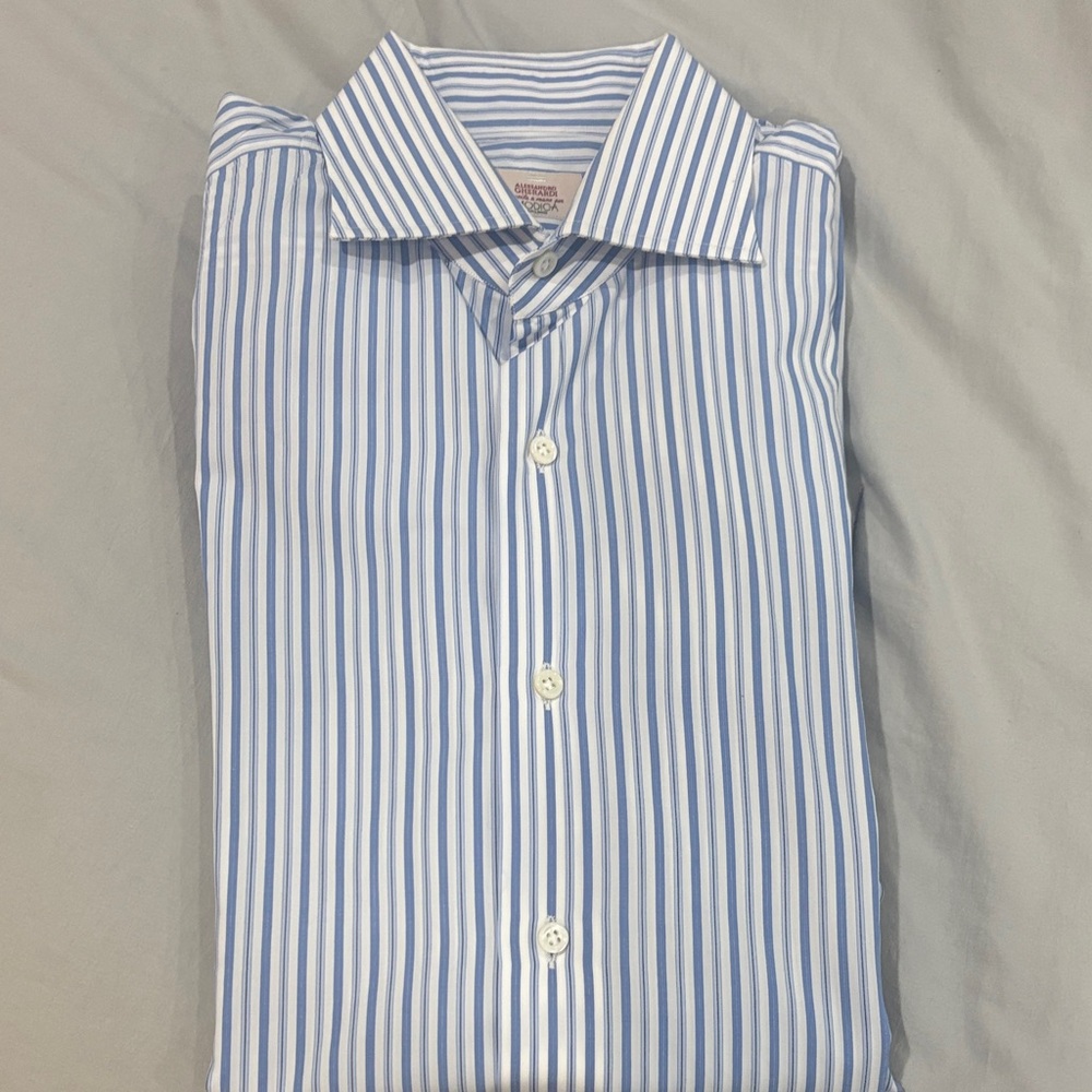 Classic Blue Striped Dress Shirt